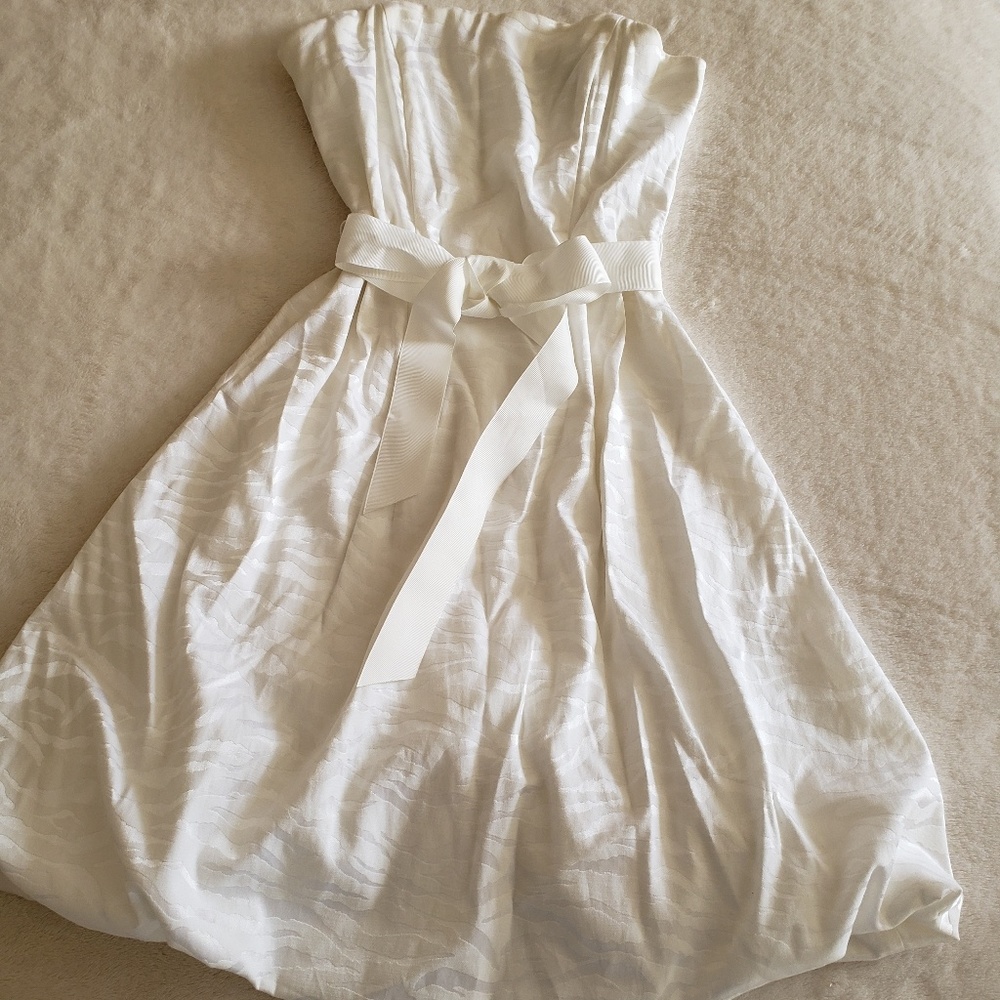 Strapless white dress